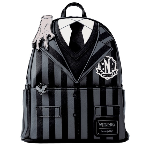 Wednesday Addams Exclusive Loungefly Limited Ed Nevermore Cosplay Mini Backpack - Picture 1 of 6